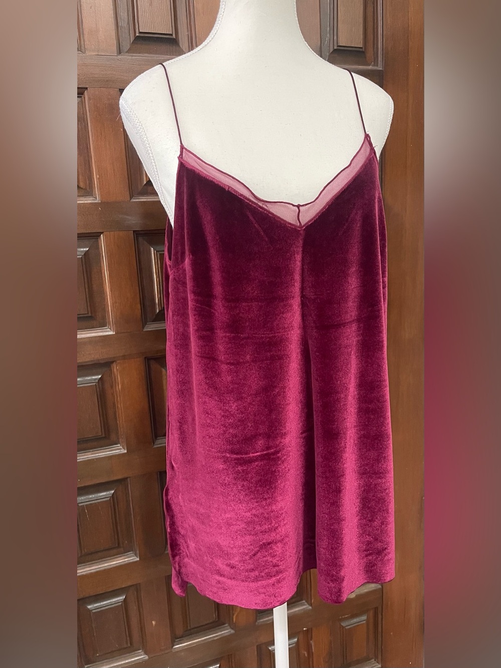 Free People Intimately Velvet Slip Camisole in Wine